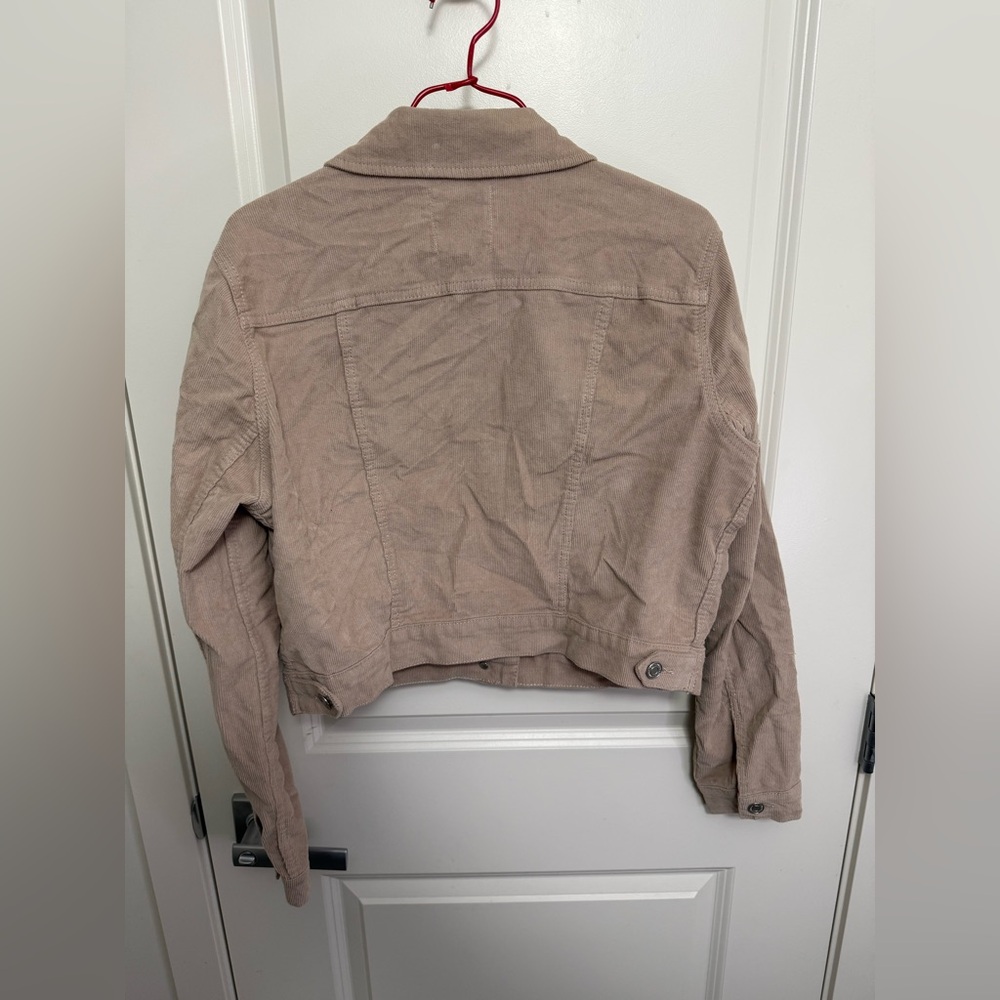 Dynamite Women's Corduroy Cropped Tan Jacket in size L - Picture 7 of 8